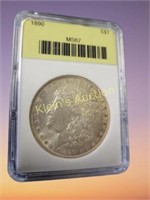 morgan silver dollar 1890 ms67 graded
