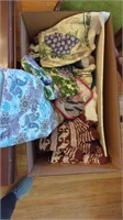 Miscellaneous- table runner, kitchen towels, pot