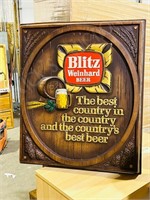 Blitz Weinhard molded plastic beer sign