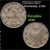 1906G Germany (Empire) 1/2 MarkSilver  KM# 17 Grad