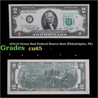 1976 $2 Green Seal Federal Reseve Note (Philadelph