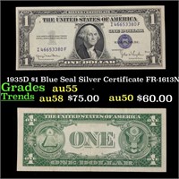 1935D $1 Blue Seal Silver Certificate FR-1613N Gra