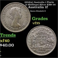 1954(m) Australia 1 Florin (2 Shillings) Silver KM