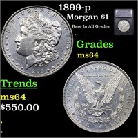 1899-p Morgan Dollar $1 Graded ms64 BY SEGS