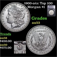 1900-o/cc Top 100 Morgan Dollar $1 Graded au53 BY