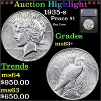 ***Auction Highlight*** 1935-s Peace Dollar $1 Gra