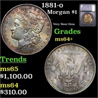 1881-o Morgan Dollar $1 Graded ms64+ BY SEGS