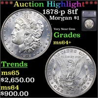 ***Auction Highlight*** 1878-p 8tf Morgan Dollar $