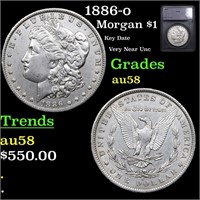 1886-o Morgan Dollar $1 Graded au58 BY SEGS