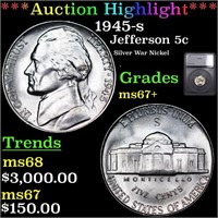 ***Auction Highlight*** 1945-s Jefferson Nickel 5c