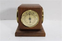 Vintage Wood Block Thermomter,Hygrometer,Clock,Bar