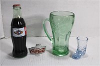 Vintage Coke Mug & Super Bowl 32 Coke Bottle 1998