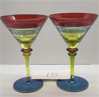 Hand painted Martini glasses- 2