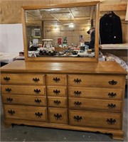 Early dresser, with mirror, solid wood.