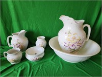 Stoneware pitcher and bowl, water pitcher soap