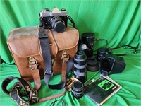 Fujica ST 801 Camera, 2 lens, carrying case and