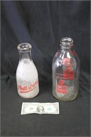 Two Collectilbe Glass Milk Bottles