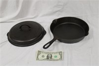 Griswold No. 8 Cast Iron Skillet with Lid-704L Pat