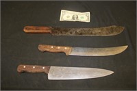 Old Large Butcher Knives Inc. Friodur Twinworks