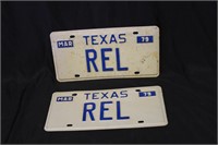 1979 Texas Personalized  Matching License Plates