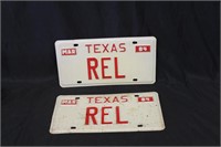 1984Texas Personalized  Matching License Plates