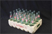 White Dr Pepper Bottle Crate with Bottles