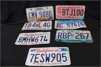 Lot of Collectible License Plates - 7 Total