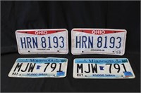 2 Set sof Matching License Plates-Ohio & Minnesota