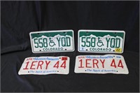 2 Set sof Matching License Plates-Colorado