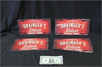 4 Grainger's Vodka Advertisement License Plates