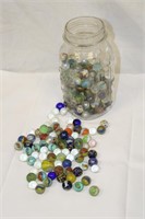 Ball Jar Full of Vintage Marbles - Zinc Top Jar
