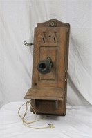 Antique Wooden Wall Mount Telephone
