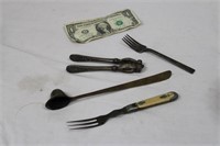 Antique 3 Prong Fork, Candle Snuffer & More