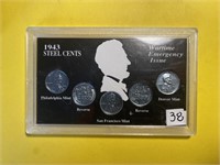 1943 Steel Cents wartime emergency issue