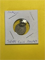 Vintage Silver coin pendant