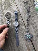 (2) Watches & Necklace