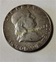 1962 silver franklin half dollars coin AU!