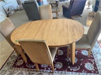 Oak Dinette Table 66” (1-18” Leaf) (4- Straight