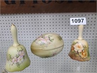 Vintage Nippon Egg Trinket Box w/ 2 Bells