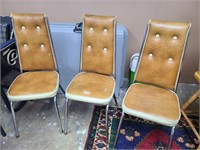 Retro Brown & Beige Dining Chairs ( 3 total )