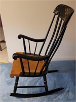 Ethan Allen style  decorated maple rocker bent