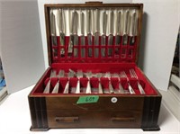 1847 Rogers Bros cutlery in cutlery chest