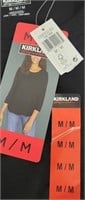 $13-Ladies Med black Kirkland 3/4 sleeve top