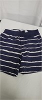 $17-Mens Lg Kirkland navy stripe swim trunks