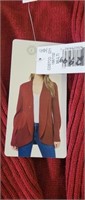 $30- Ladies Med red open cardigan