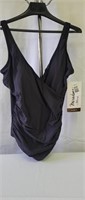 $48-Ladies size 18 black Miradonna swimsuit