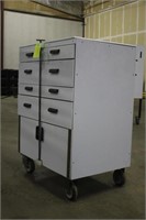 Rolling Poly Cart/Cabinet, Approx 36"x27"x50"