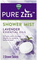 Vicks PURE Shower Mist Tablet, Lavender, PK/3 x4