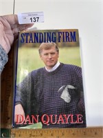 Autograph book standing firm Dan Quayle