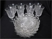 Vintage Fostoria American: 8 glass goblets -